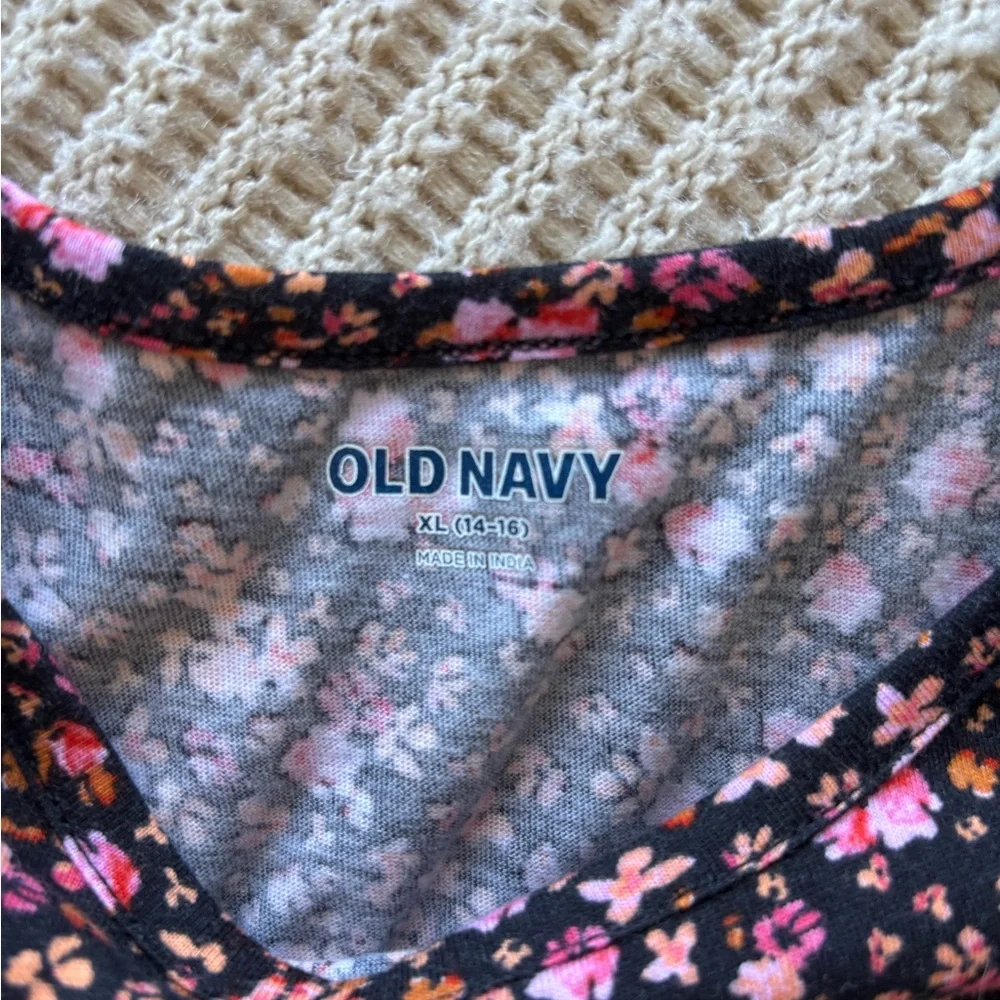 New Old Navy Tiered Printed Short Sleeve Swing Dress for Girls 14-16